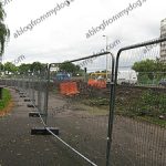 Barriers erected for flood defence work