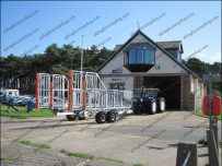 The tractor and trailor are recovered awaiting the return of the lifeboat