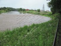 The River Eden is quite high following the recent rain The River Eden is quite high following the recent rain