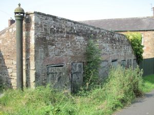 An unusual building and vent stack in Brampton, Cumbria