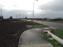Sadly the path does not link between the new road and Moorhouse Road Sadly the path does not link between the new road and Moorhouse Road