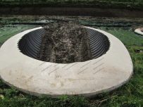 On the Scotland side of the bridge large ducts have been installed to clear flood waters On the Scotland side of the bridge large ducts have been installed to clear flood waters