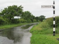 Road flooded near Baldwinholme, Cumbria Road flooded near Baldwinholme, Cumbria