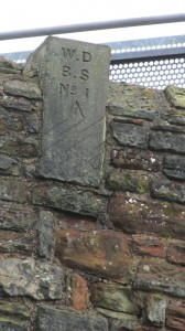 War department marker stone on Carlisle Castle, Cumbria