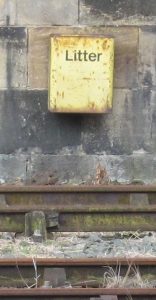 Litterbins on Platform 1 - Carlisle railway station