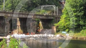 Work is well underway on the West Coast main line bridge in Carlisle