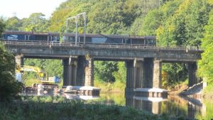 The new pier foundations stand clear of the River Eden in Carlisle