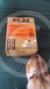 Pure naturally dehydrated dog food sniffs really good through the packaging